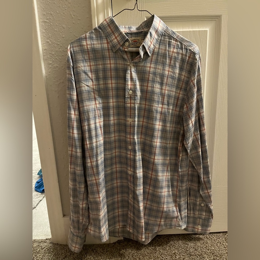 Faherty Marin coastal plaid movement shirt (M)